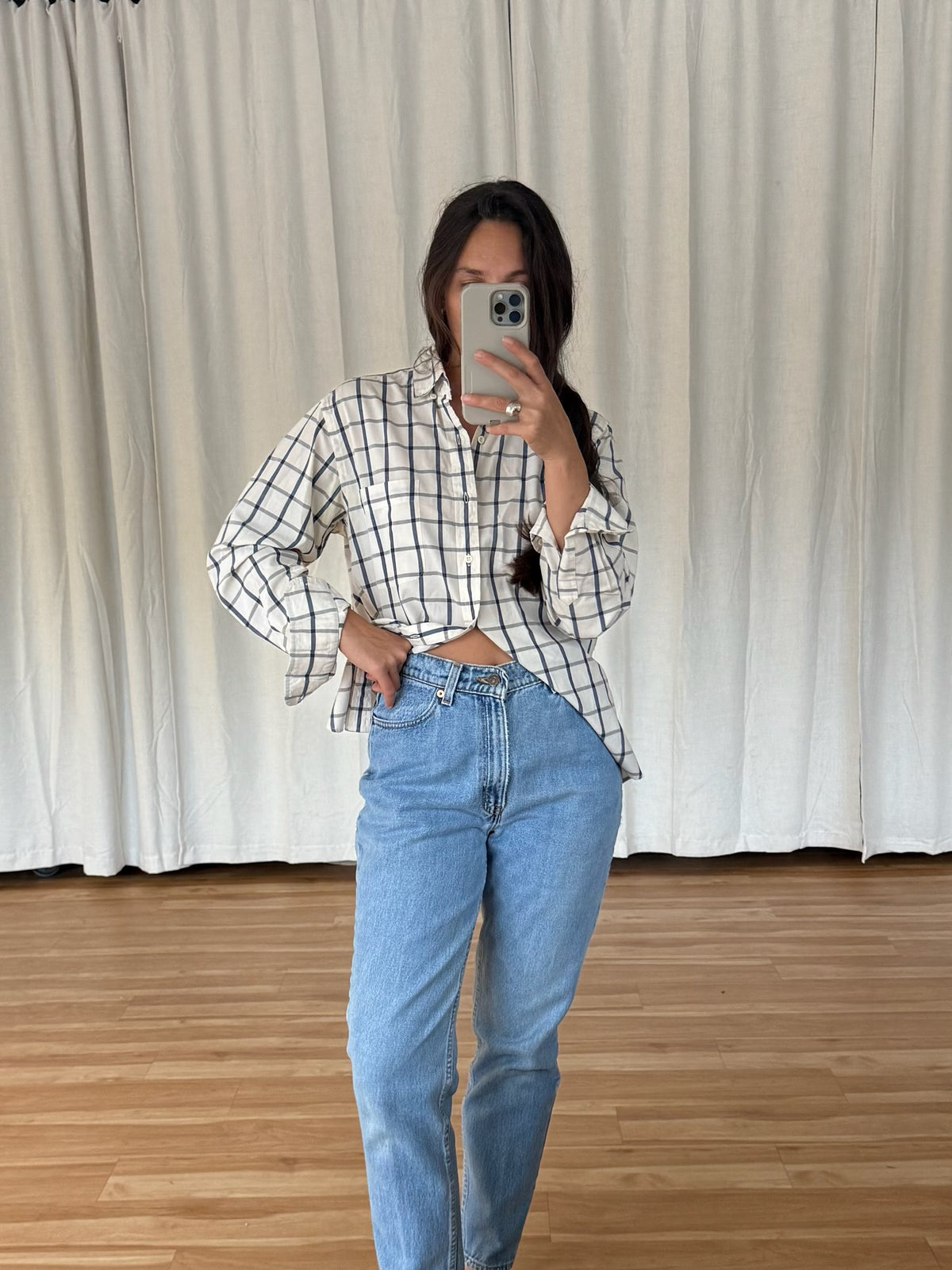 Vintage YSL Ocean Grid Button Down