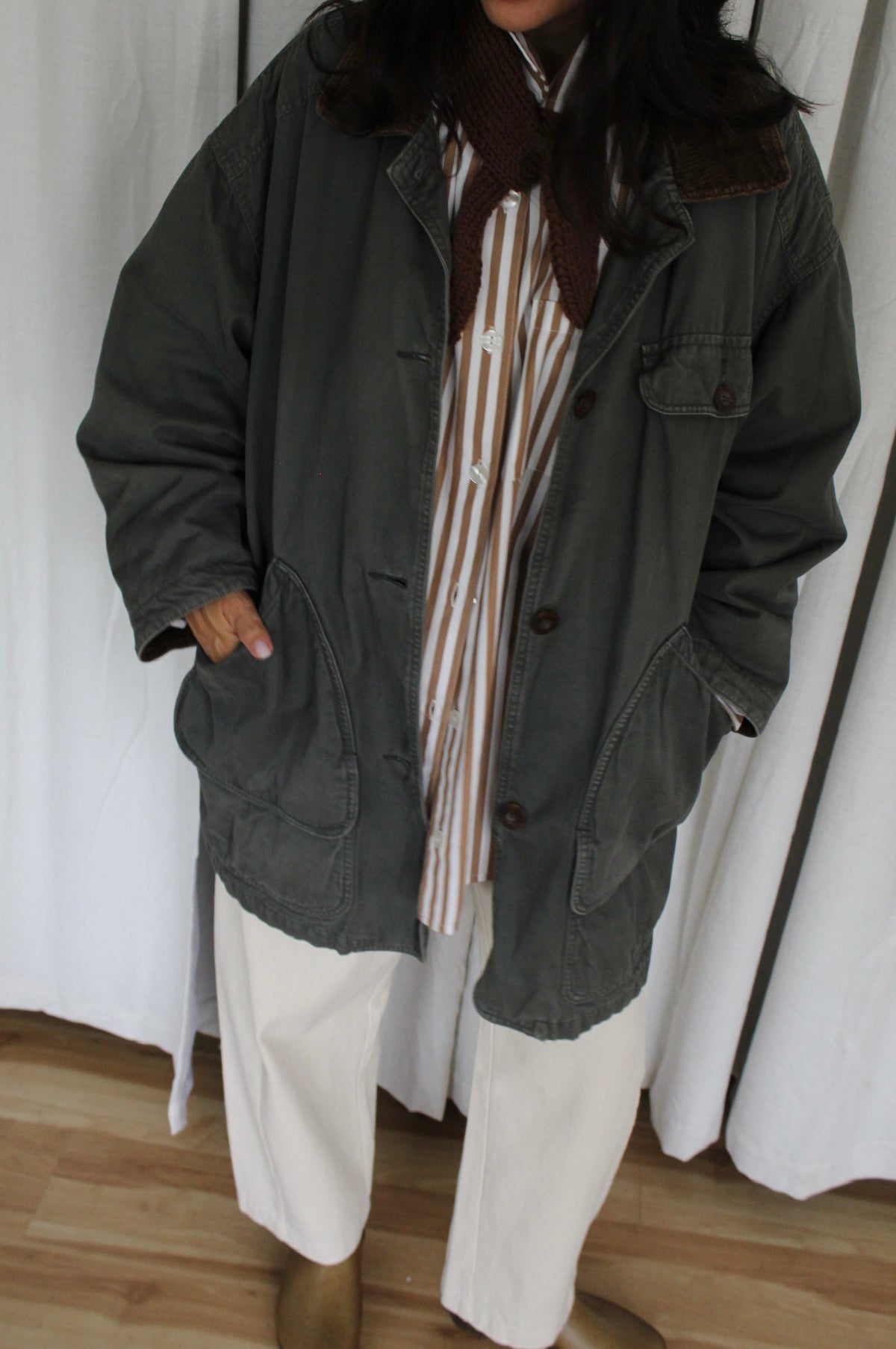 Vintage Faded Topiary Chore Coat