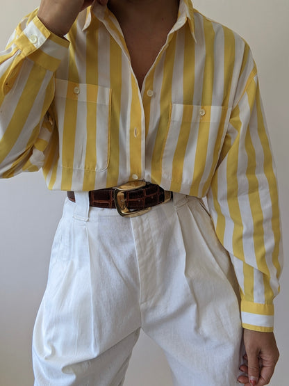 Vintage Yuzu Striped Pocket Shirt