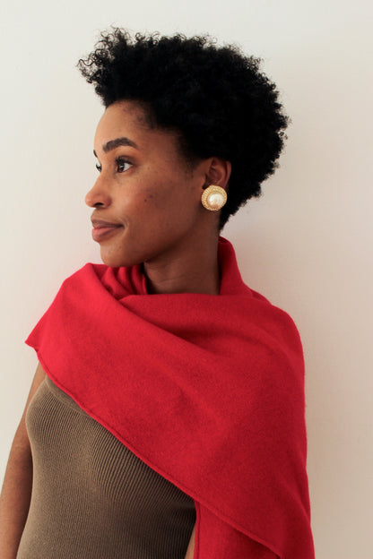 Beautiful Vintage Studded Gold Faux Pearl Earrings