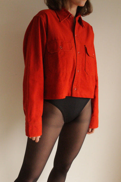 Reworked Long Sleeve Cropped Button Down