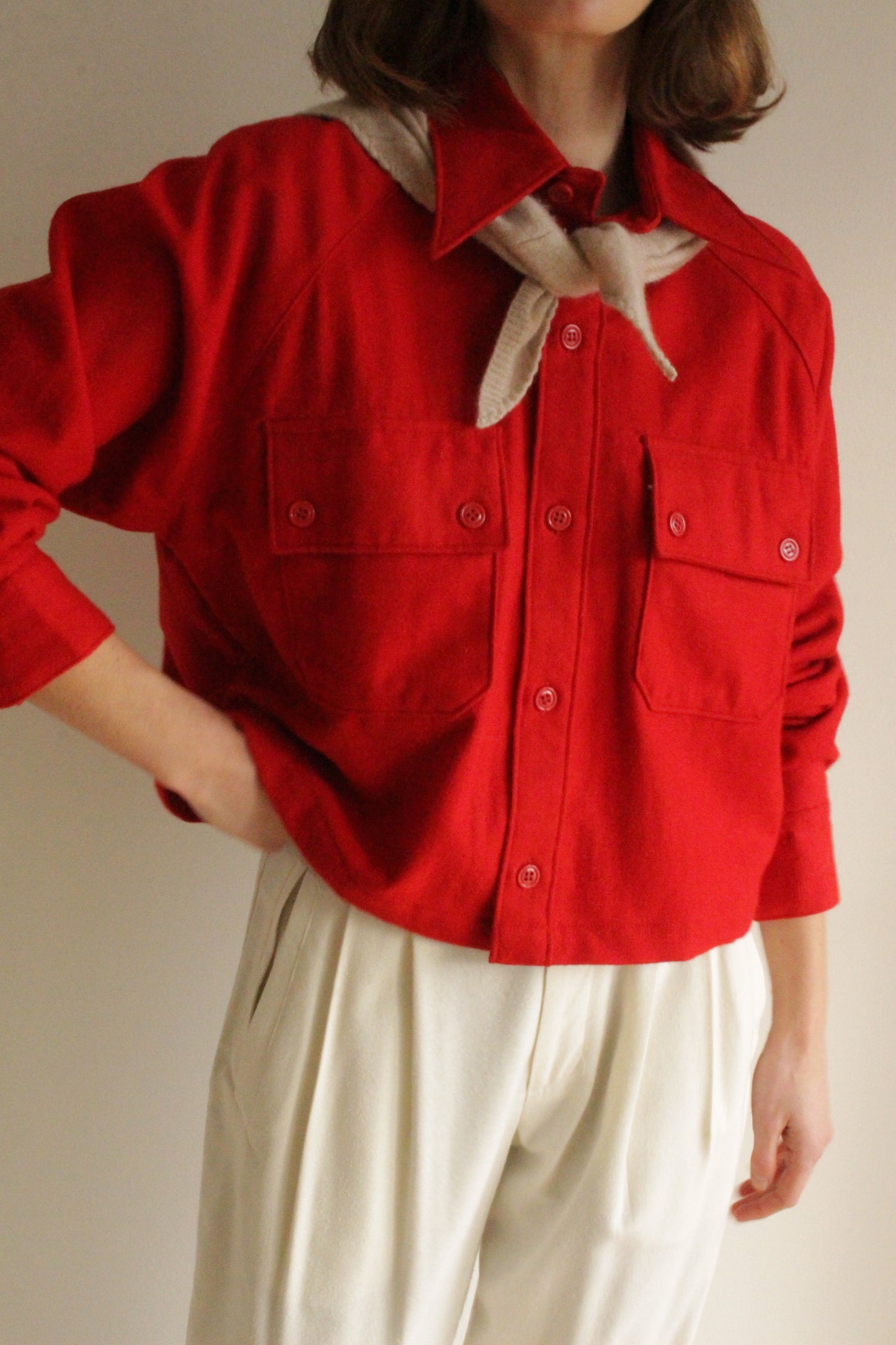 Reworked Long Sleeve Cropped Button Down