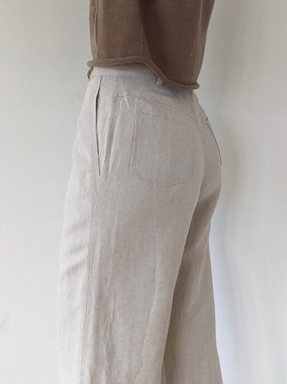 Vintage Oat Woven Linen Pants