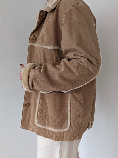Vintage Biscotti Suede & Faux Fur Coat