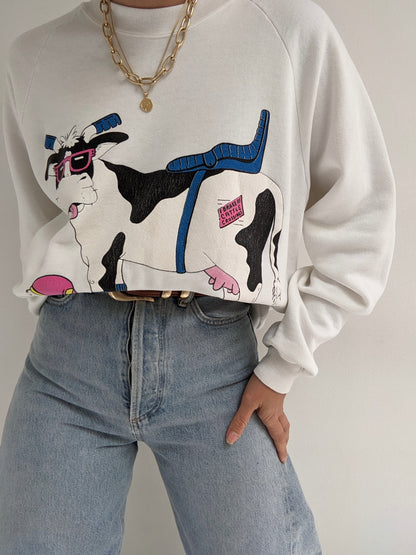 Vintage "Cow-A-Socky" Graphic Sweatshirt