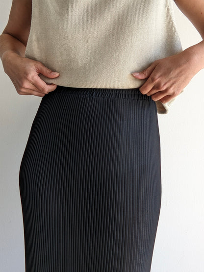 Vintage Sheer Caviar Pleated Skirt