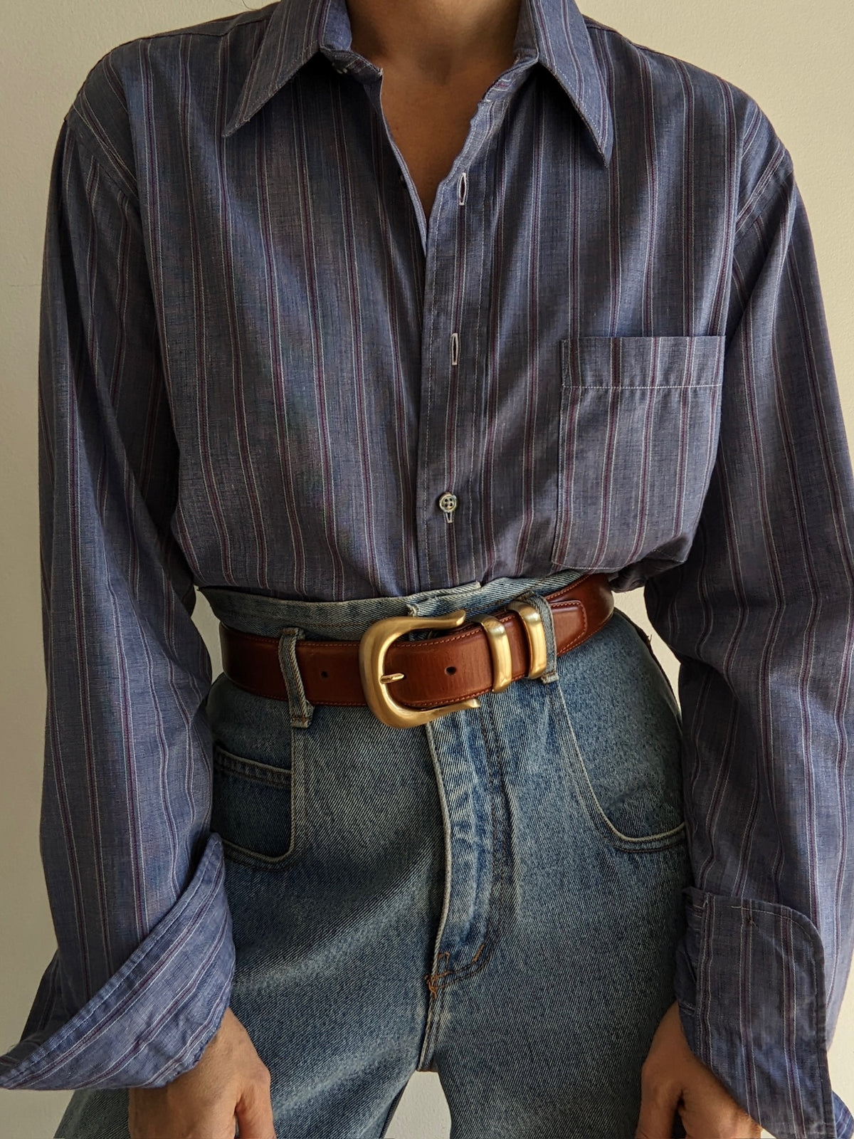 Vintage Christian Dior Pinstriped Button Down