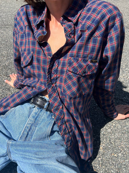 Vintage Western Wear Plaid Snap Shirt