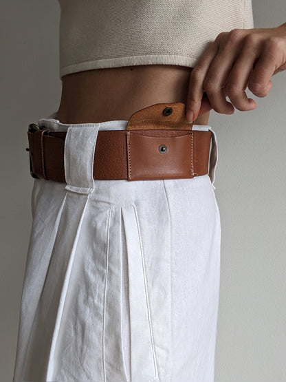 Amazing Vintage Snap Pocket Leather Belt