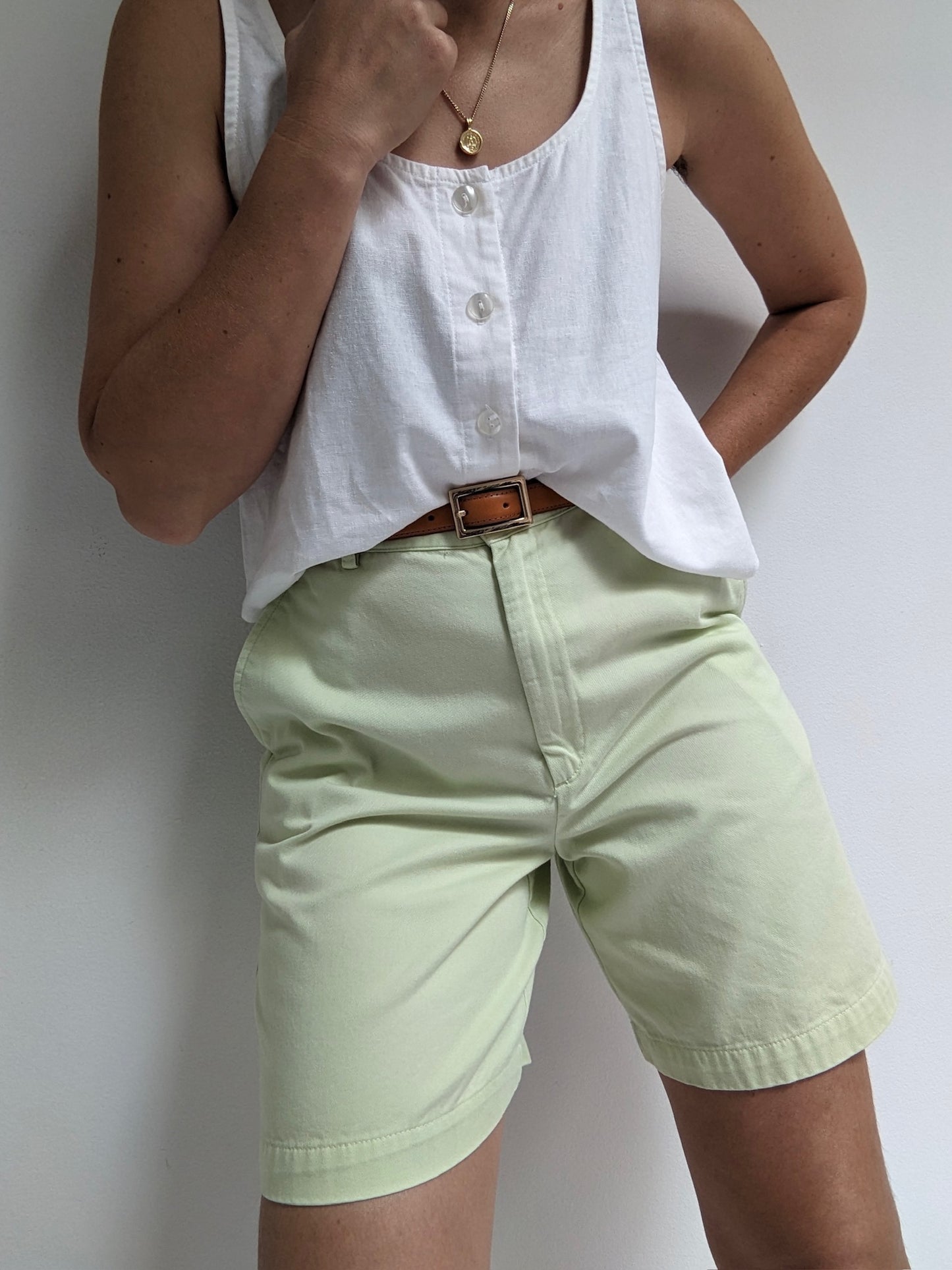 Vintage Avocado Cotton Shorts