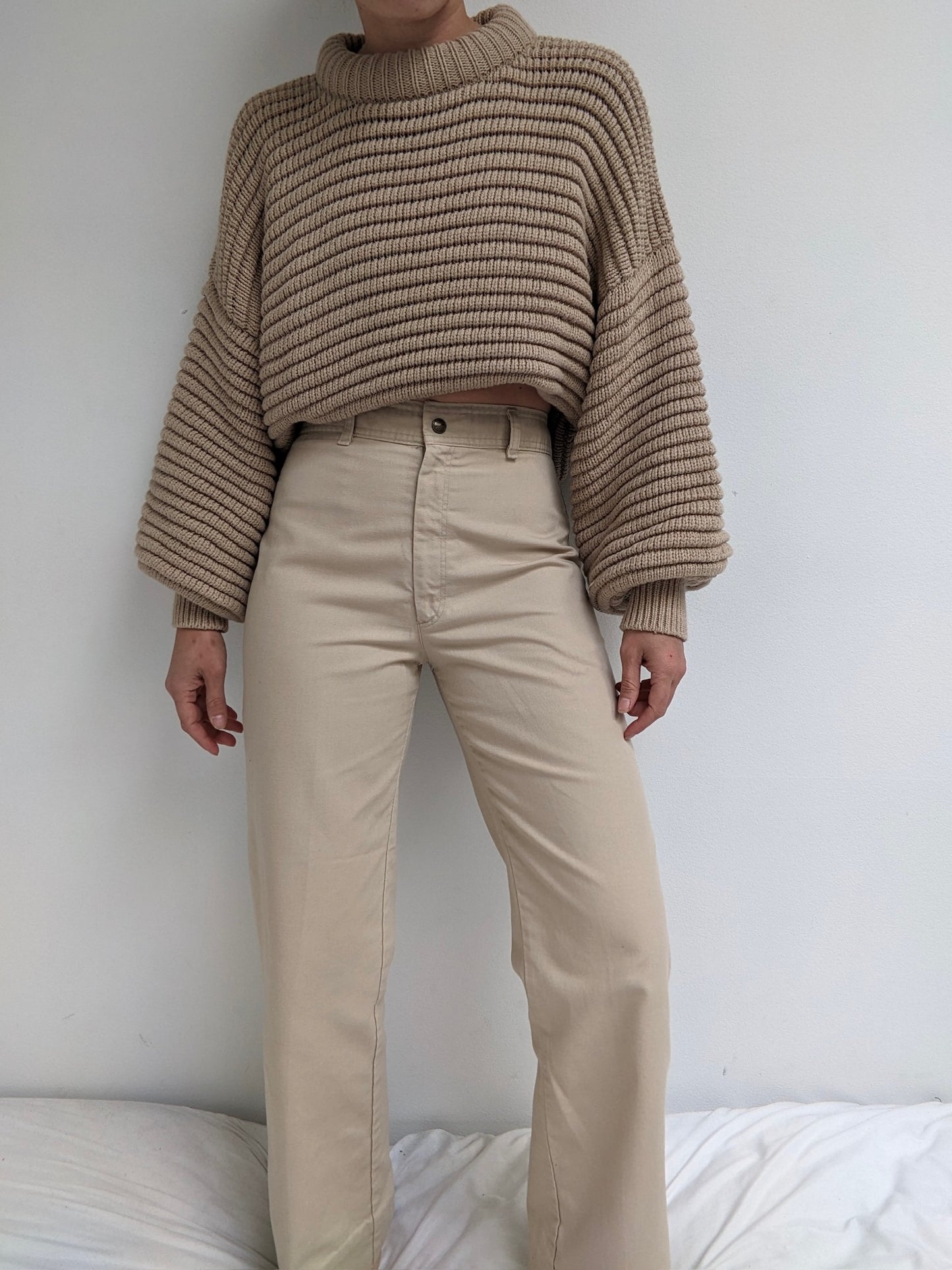 70s Khaki High Rise Trousers