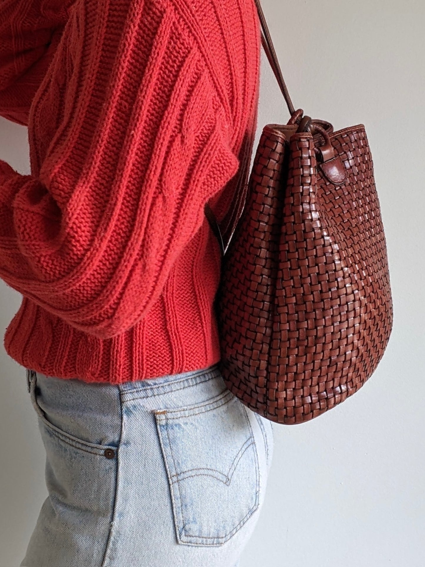 Favorite Vintage Woven Leather Backpack
