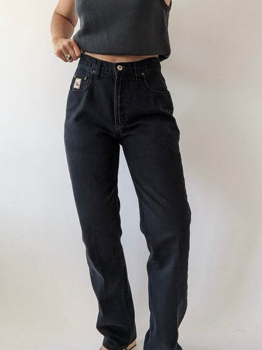 90s High-Rise Black Denim