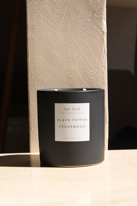 Black Pepper & Cedarwood Candle / Available in Multiple Sizes