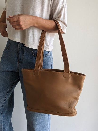 Vintage Coach British Tan Leather Tote