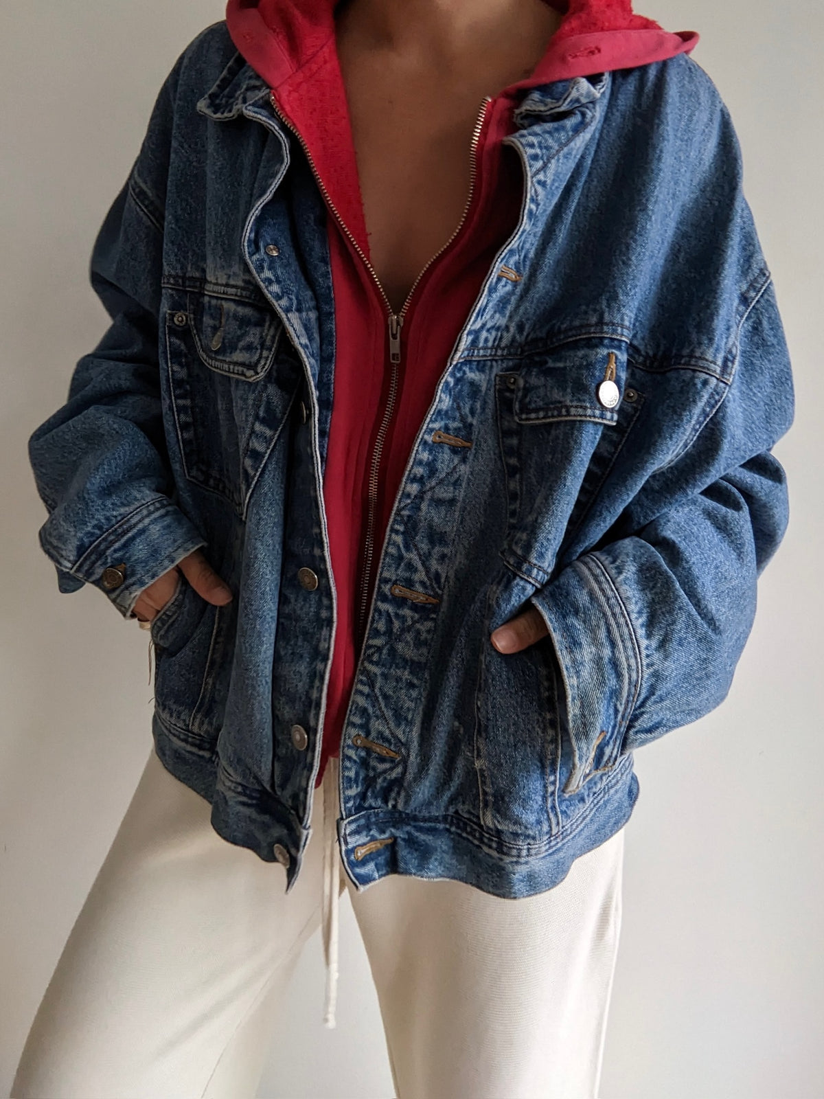 Vintage Gap Sweatshirt-Lined Denim Jacket