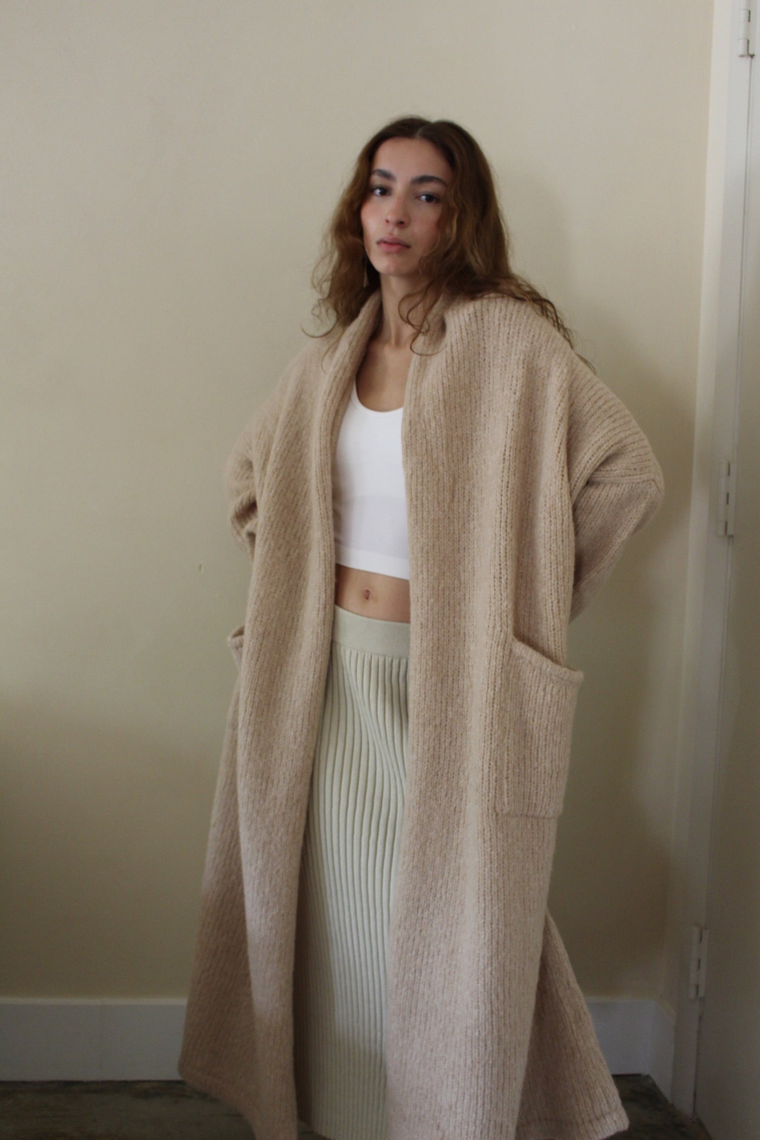 Haori Extra Long Alpaca Sweater Coat – NA NIN