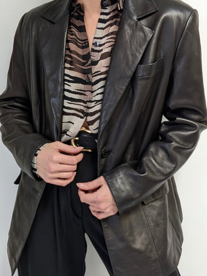 Luxurious Vintage Espresso Leather Jacket