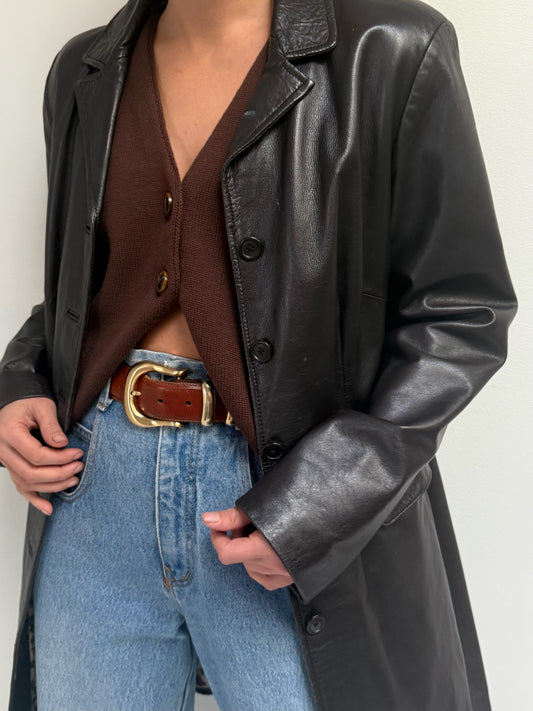 90s Espresso Leather Jacket