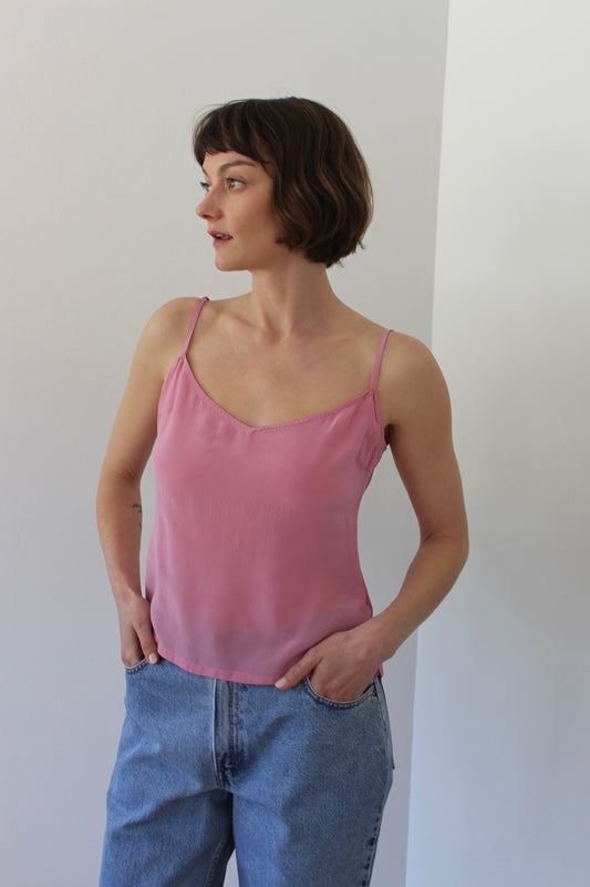 Blush Silk Slip Tank