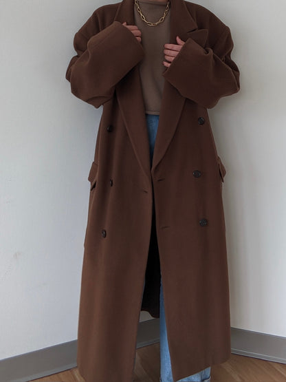Incredible Vintage Olive Brown Cashmere Coat
