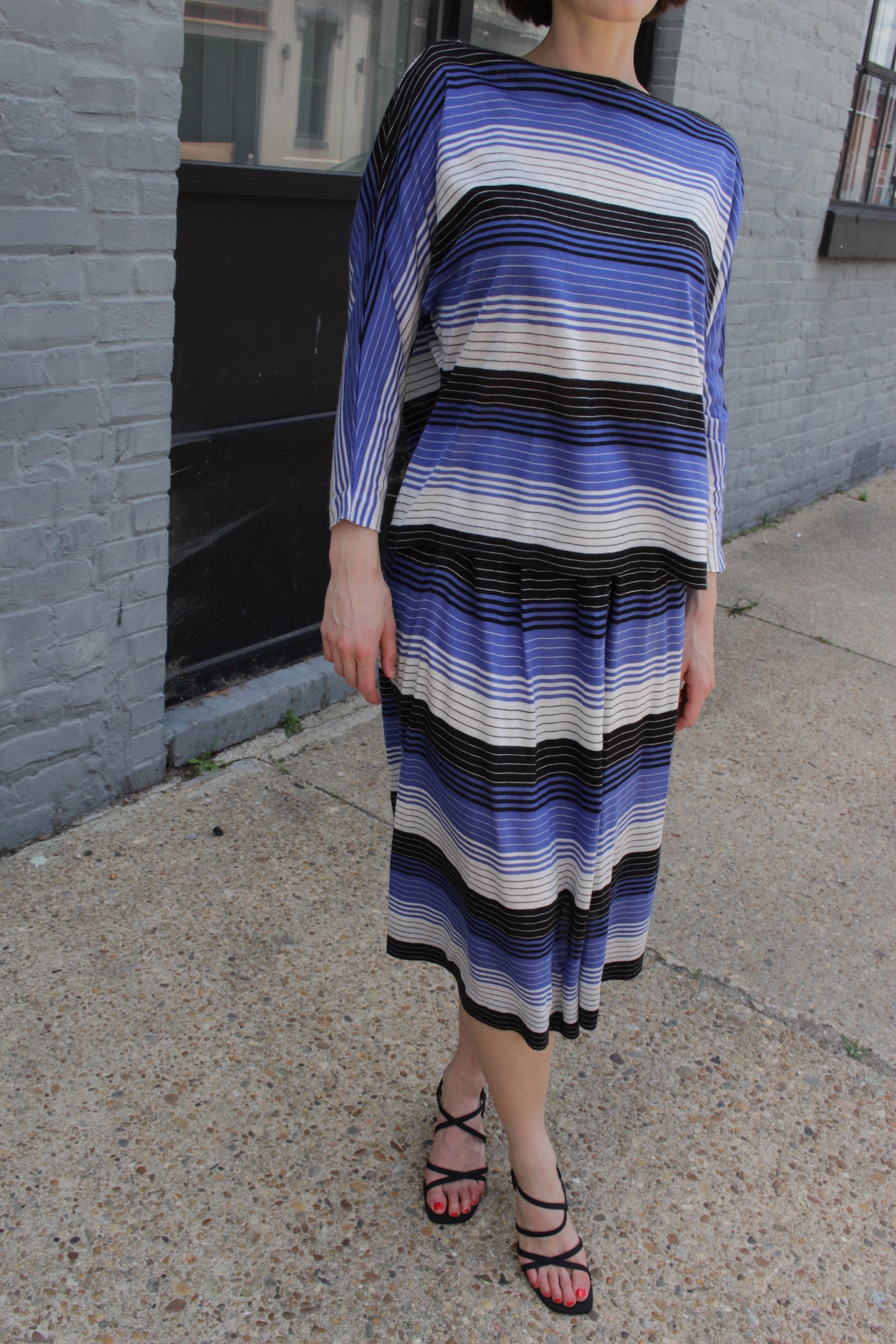 Christian Dior Striped Knit Skirt Set
