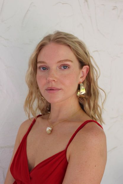 Statement Vintage Gold Hammered Hoop Earrings