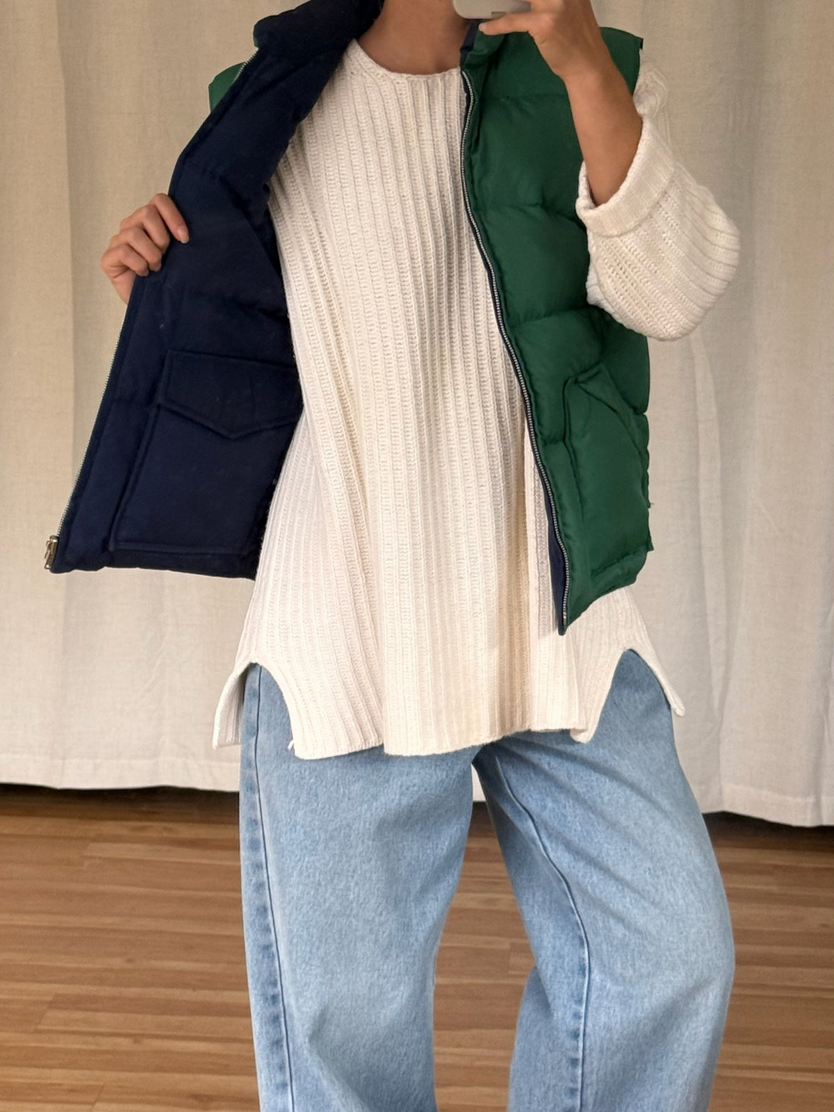 Vintage Reversible Down Puffer Vest