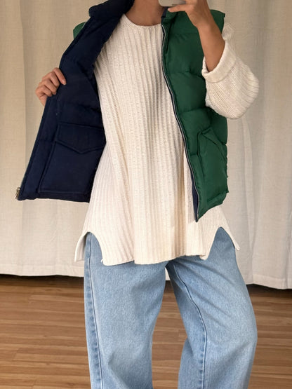 Vintage Reversible Down Puffer Vest