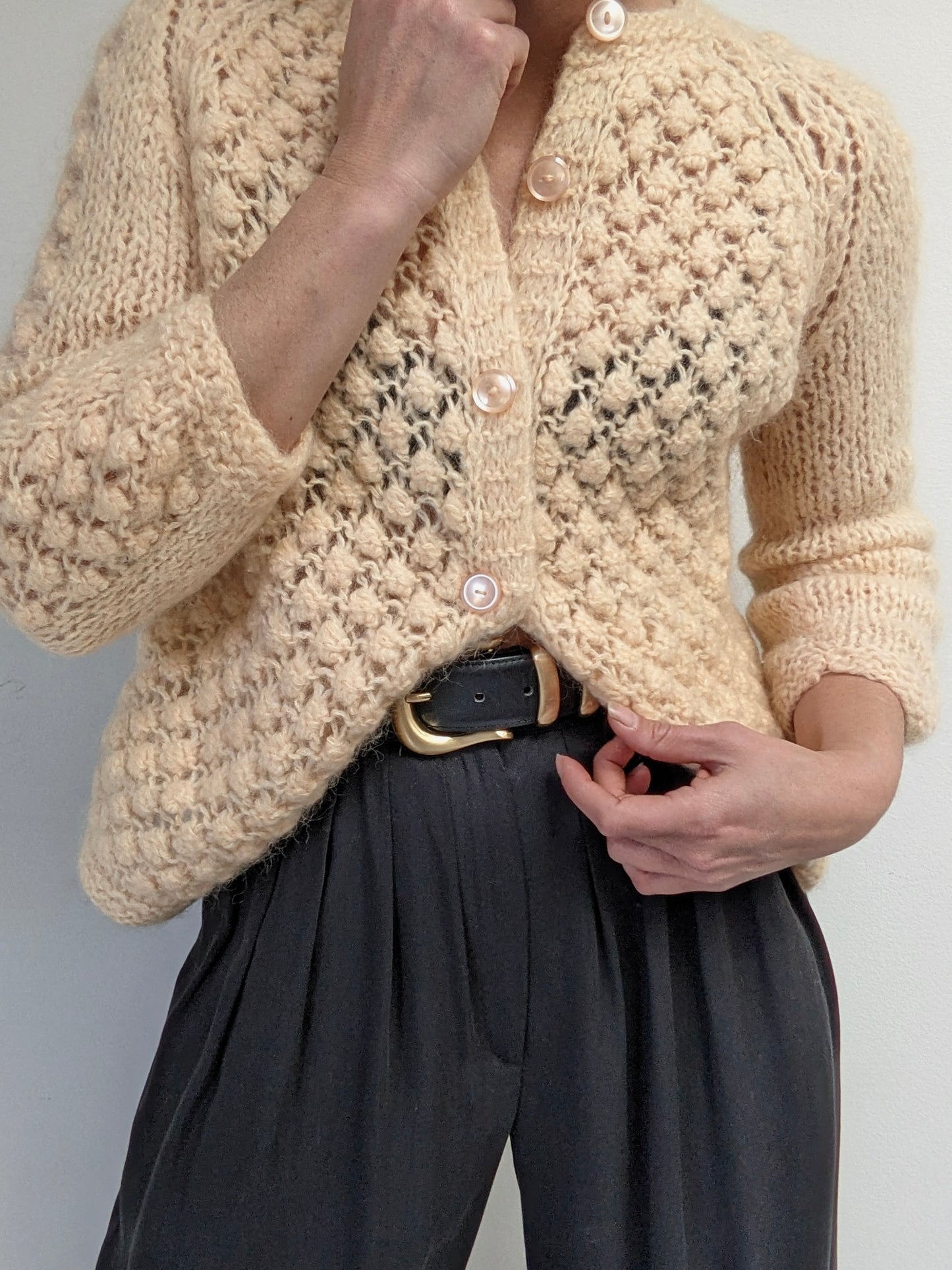 Vintage Meringue Mohair Cardigan