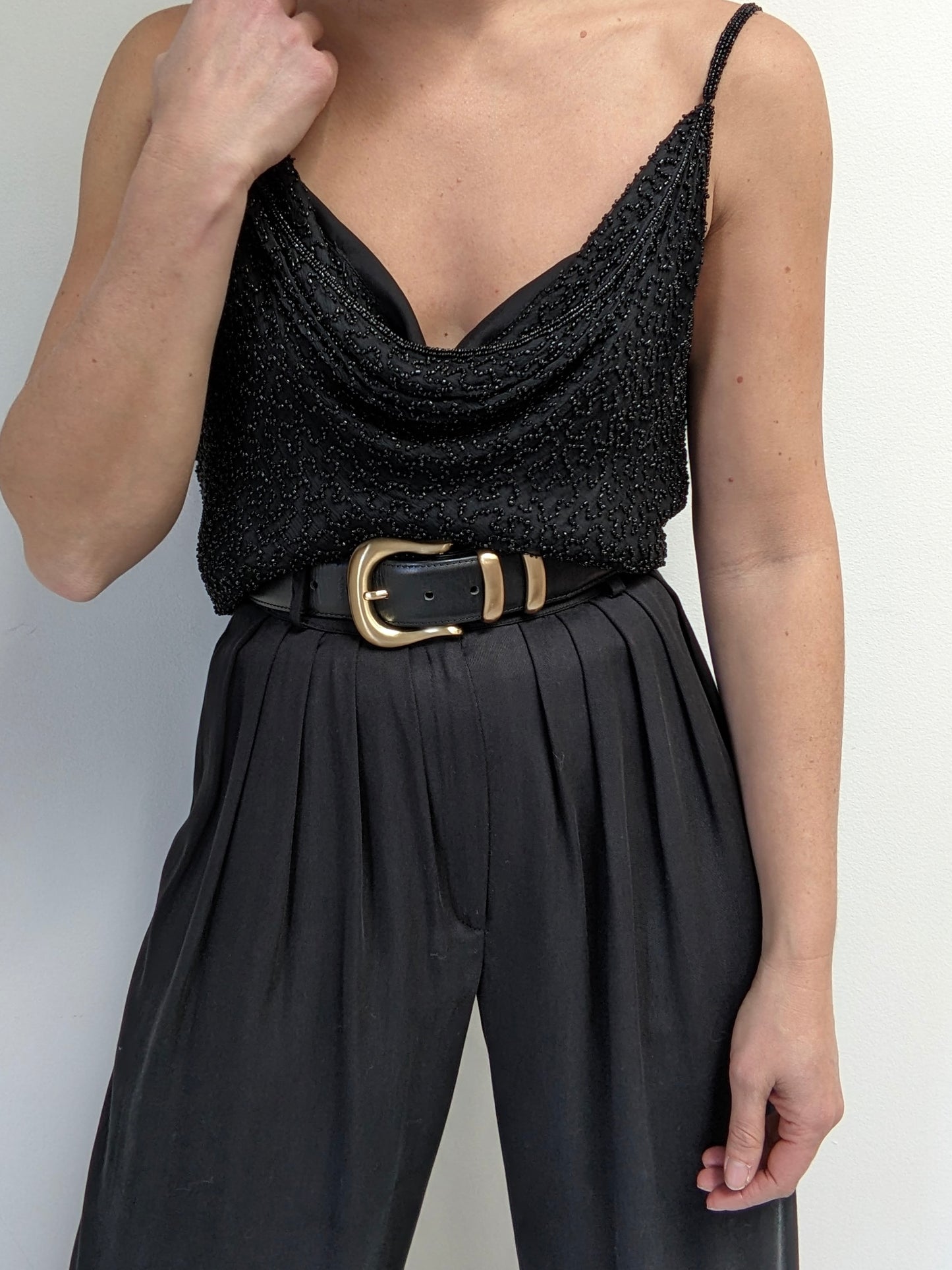 Beautiful Vintage Beaded Silk Top