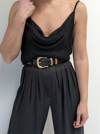 Beautiful Vintage Beaded Silk Top