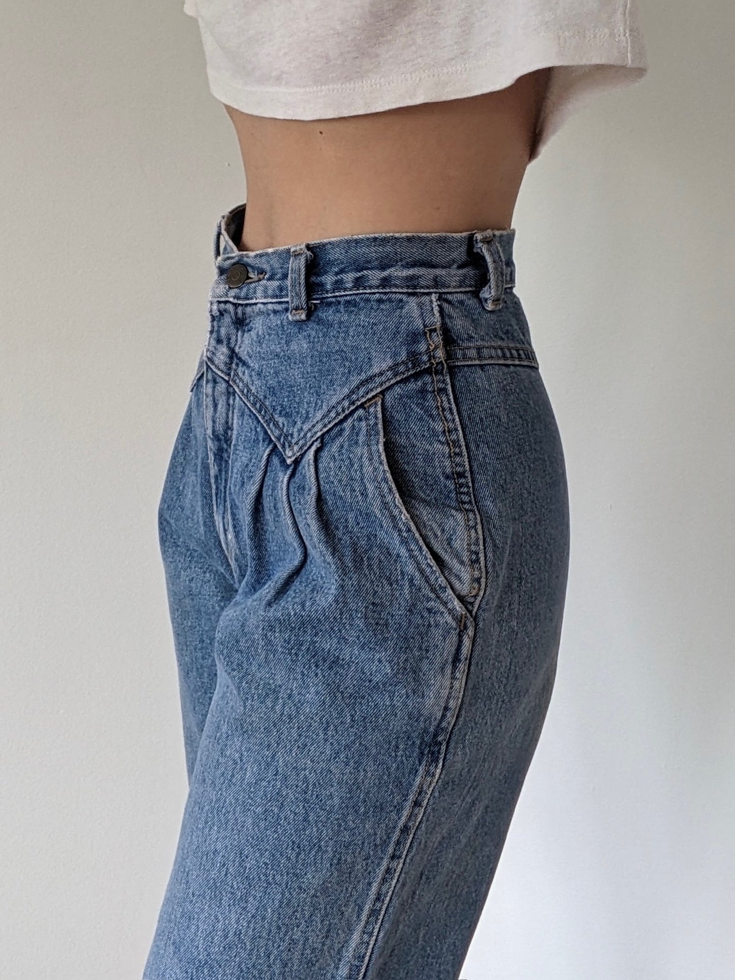 Vintage High-Rise Pleated Denim