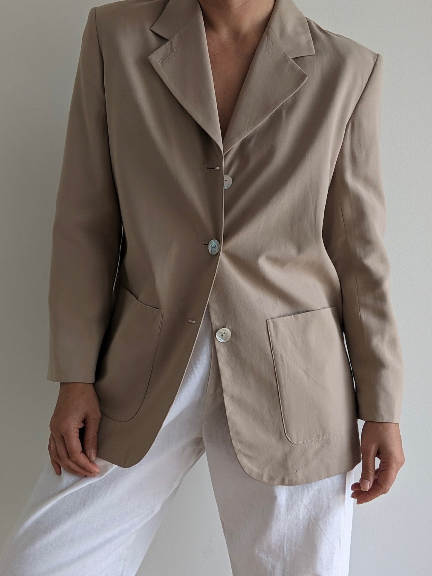 Vintage Biscotti Silk Blazer