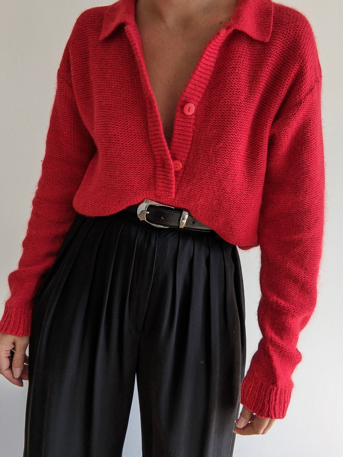 Vintage Cayenne Silk & Angora Henley
