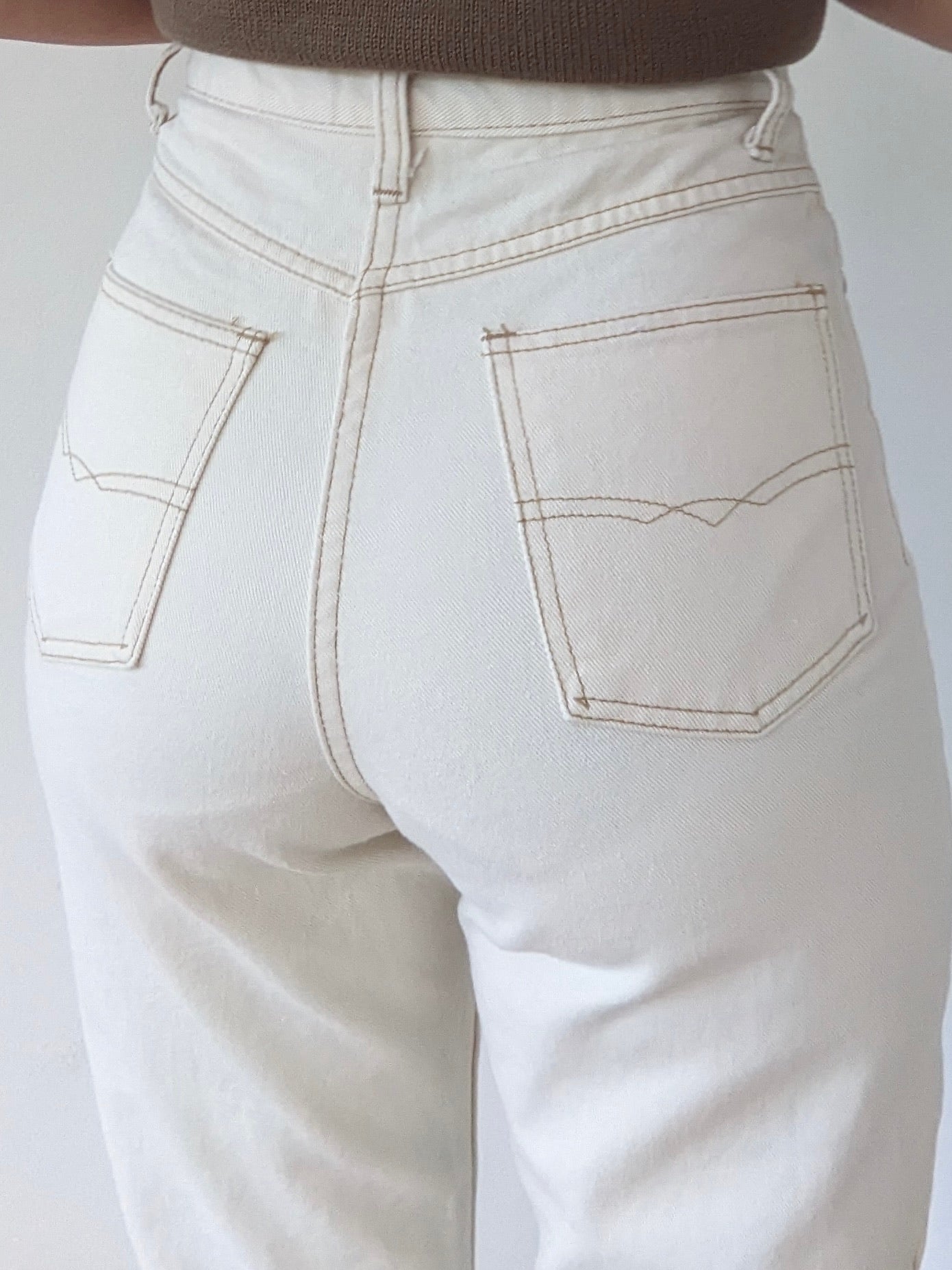 Vintage Bone White High-Rise Denim