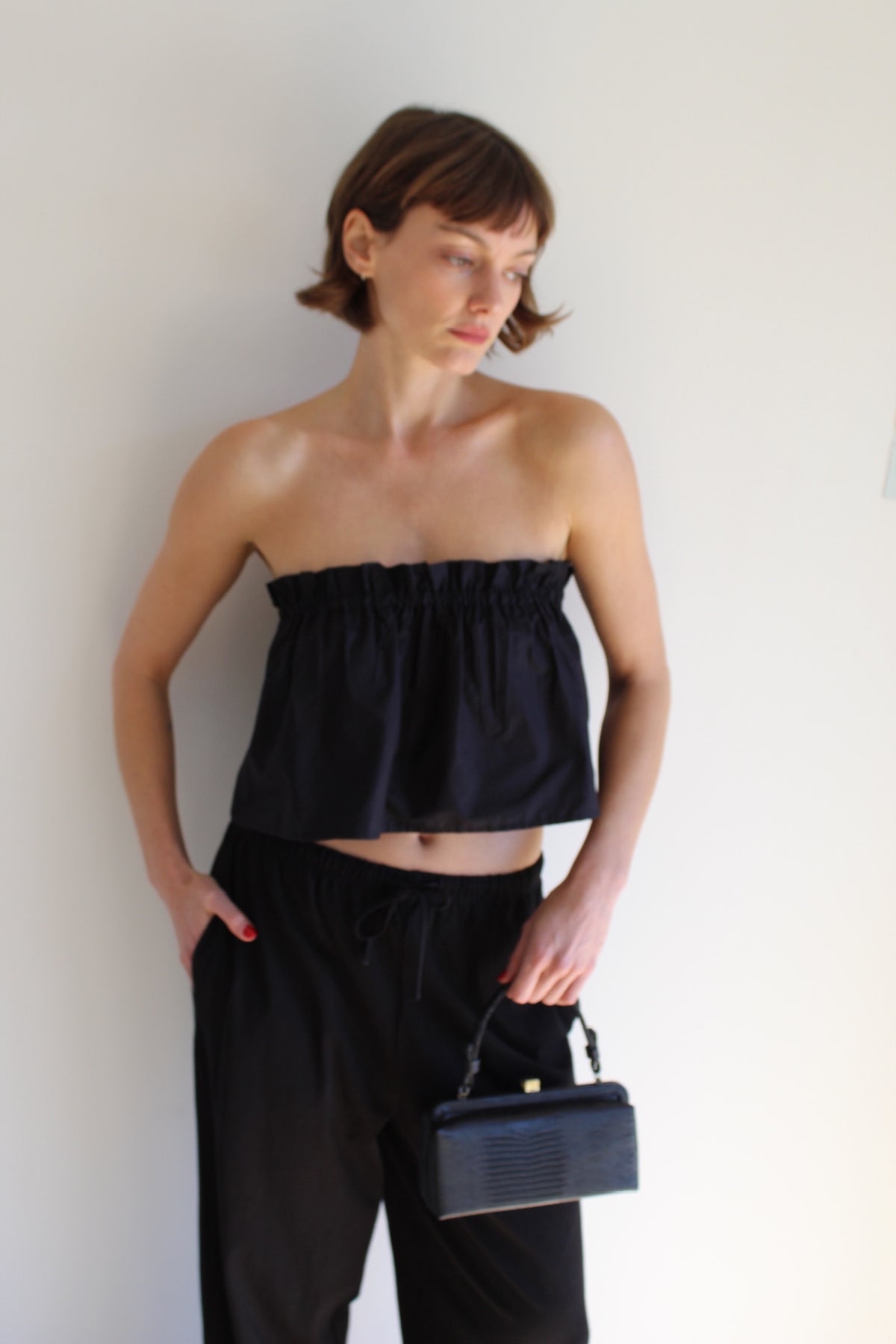 Vintage Petite Onyx Reptile-Embossed Leather Purse