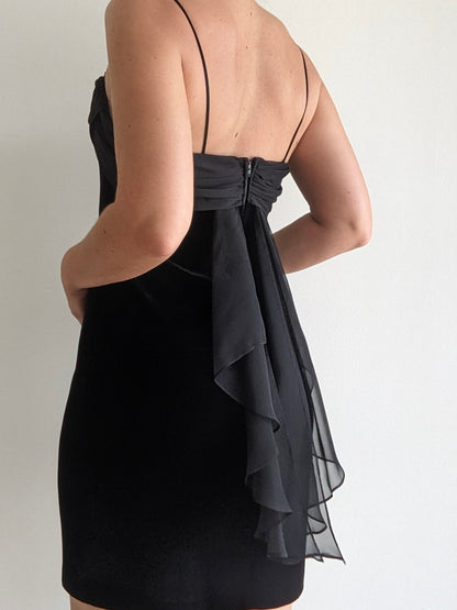 90s Caviar Velvet Cocktail Dress