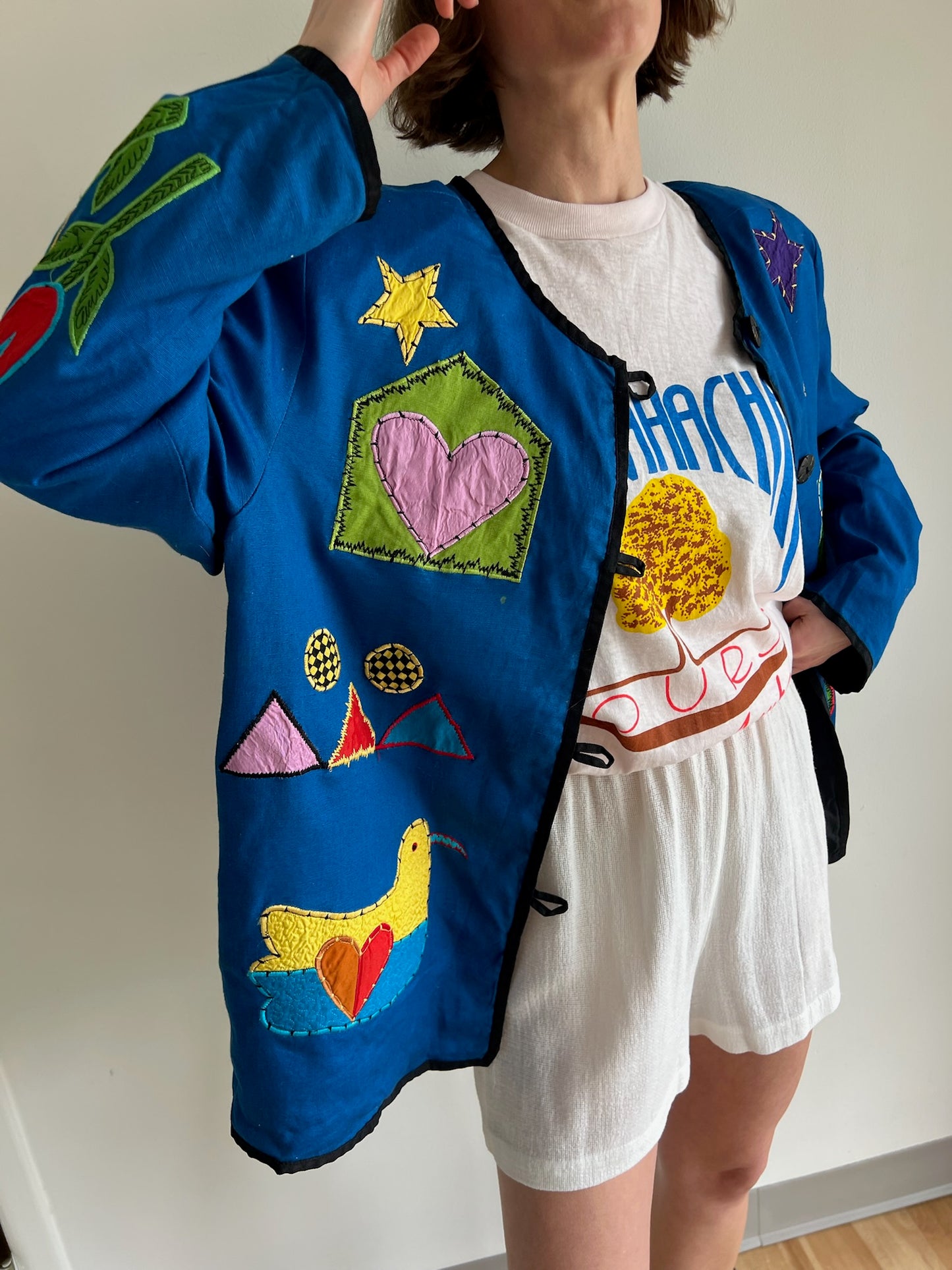 Vintage Whimsical Appliqué Rouleau Jacket