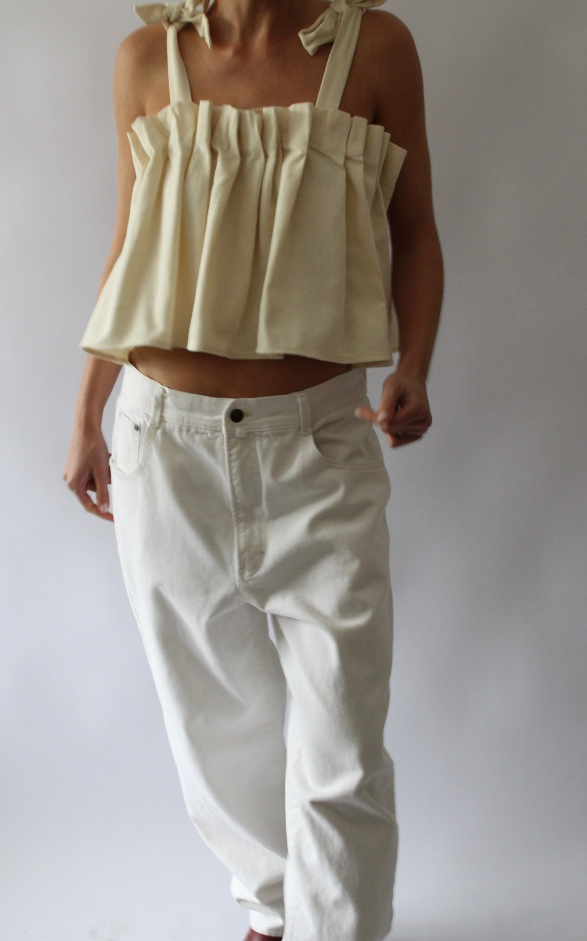 90s White High-Rise Denim