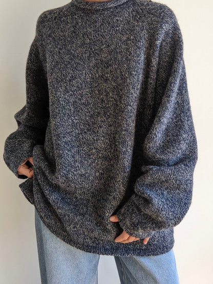 Vintage Speckled Midnight Wool Sweater