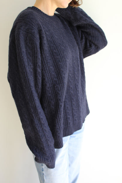 Vintage Wool & Cashmere Cable Knit Sweater