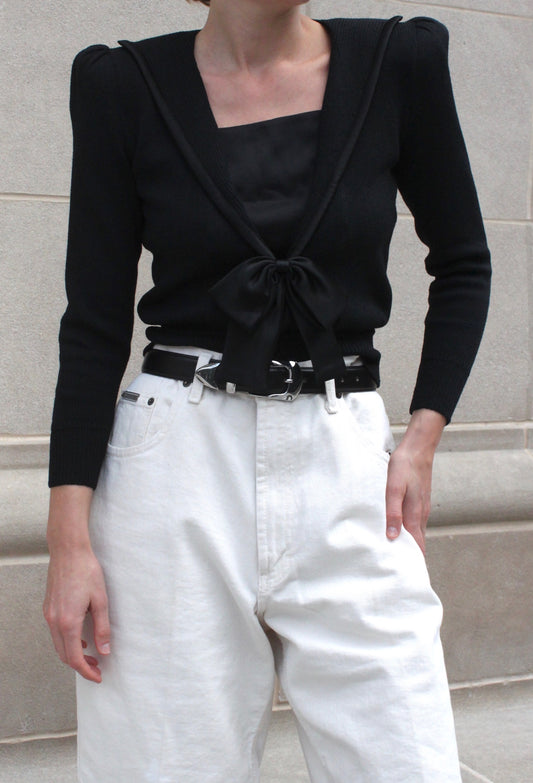 Sweetest Vintage St. John Bow-Accent Sweater