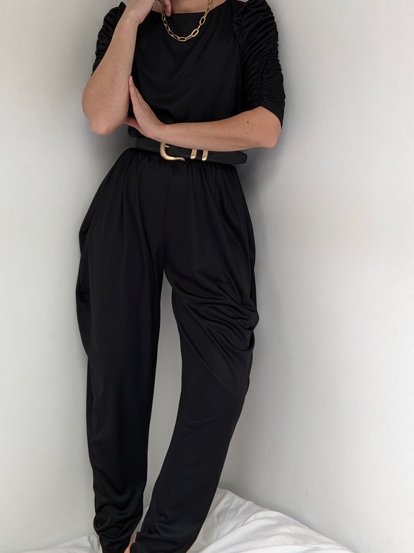 Statement Vintage Onyx Pleated Jumpsuit