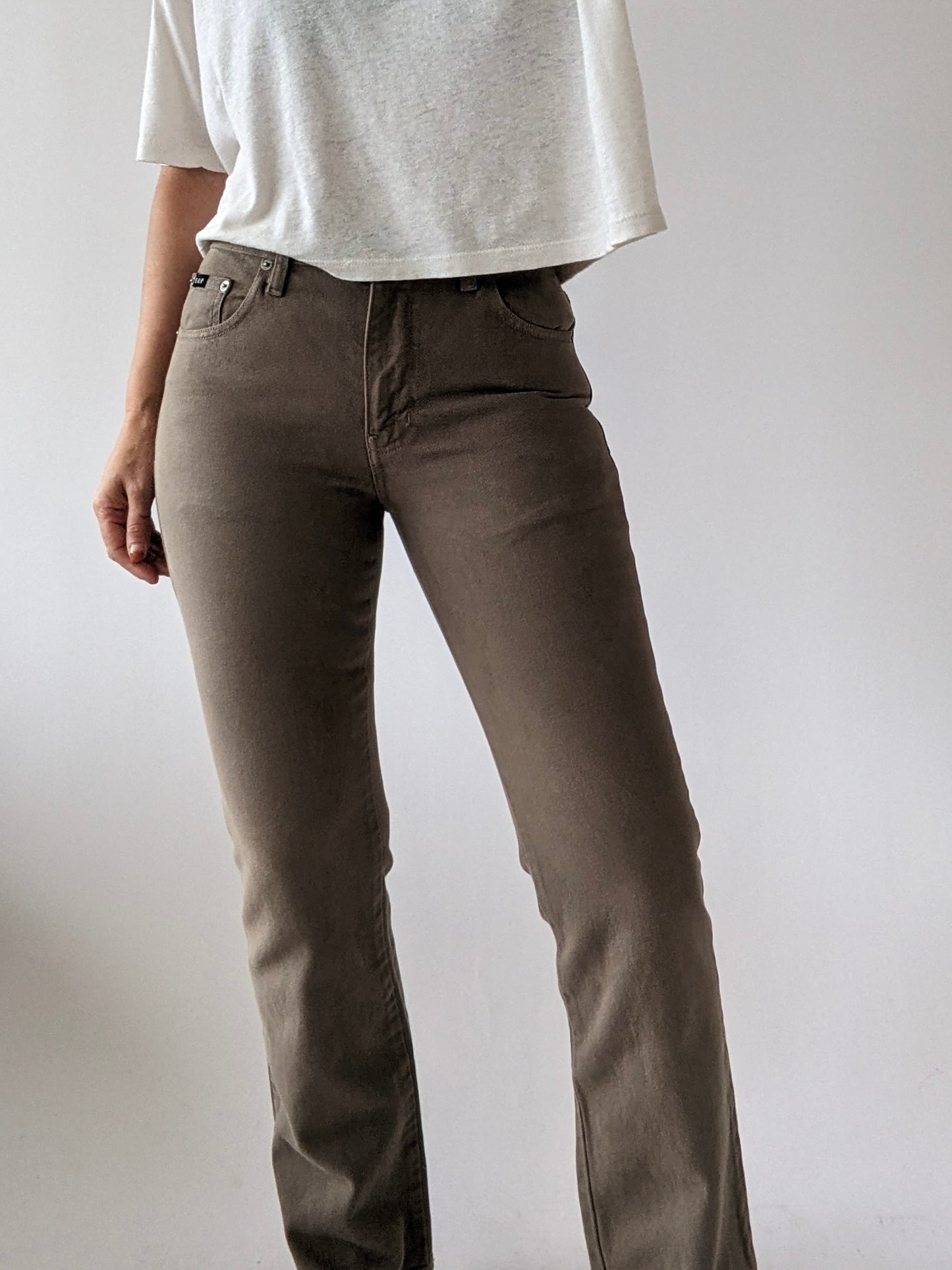 Vintage Taupe Low-Rise Denim