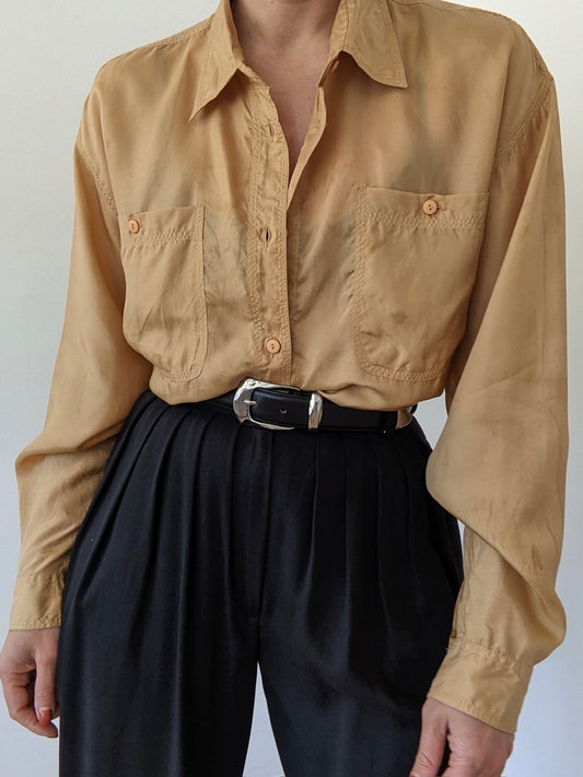 Vintage Honey Silk Blouse
