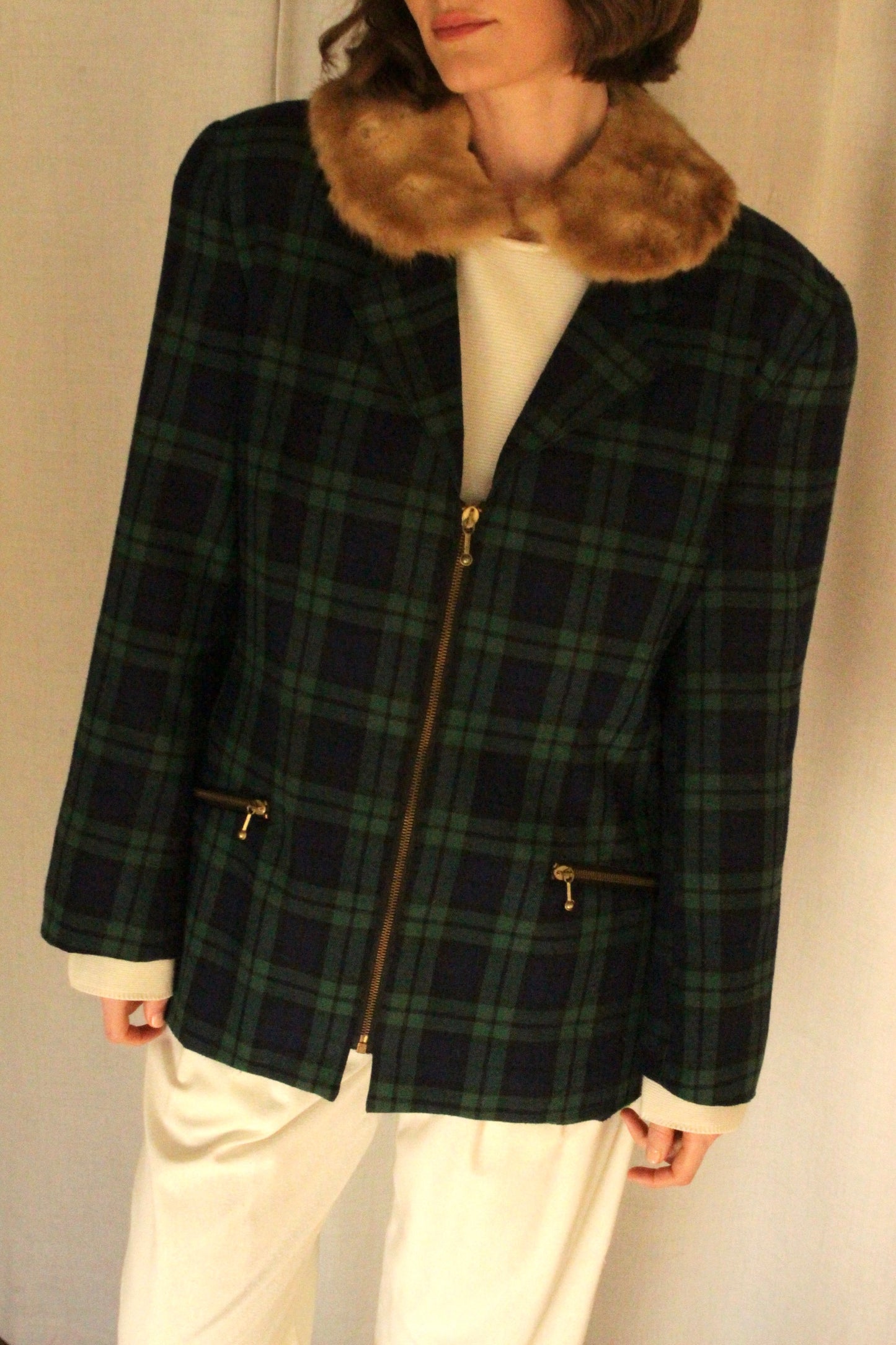Vintage Woven Plaid Jacket
