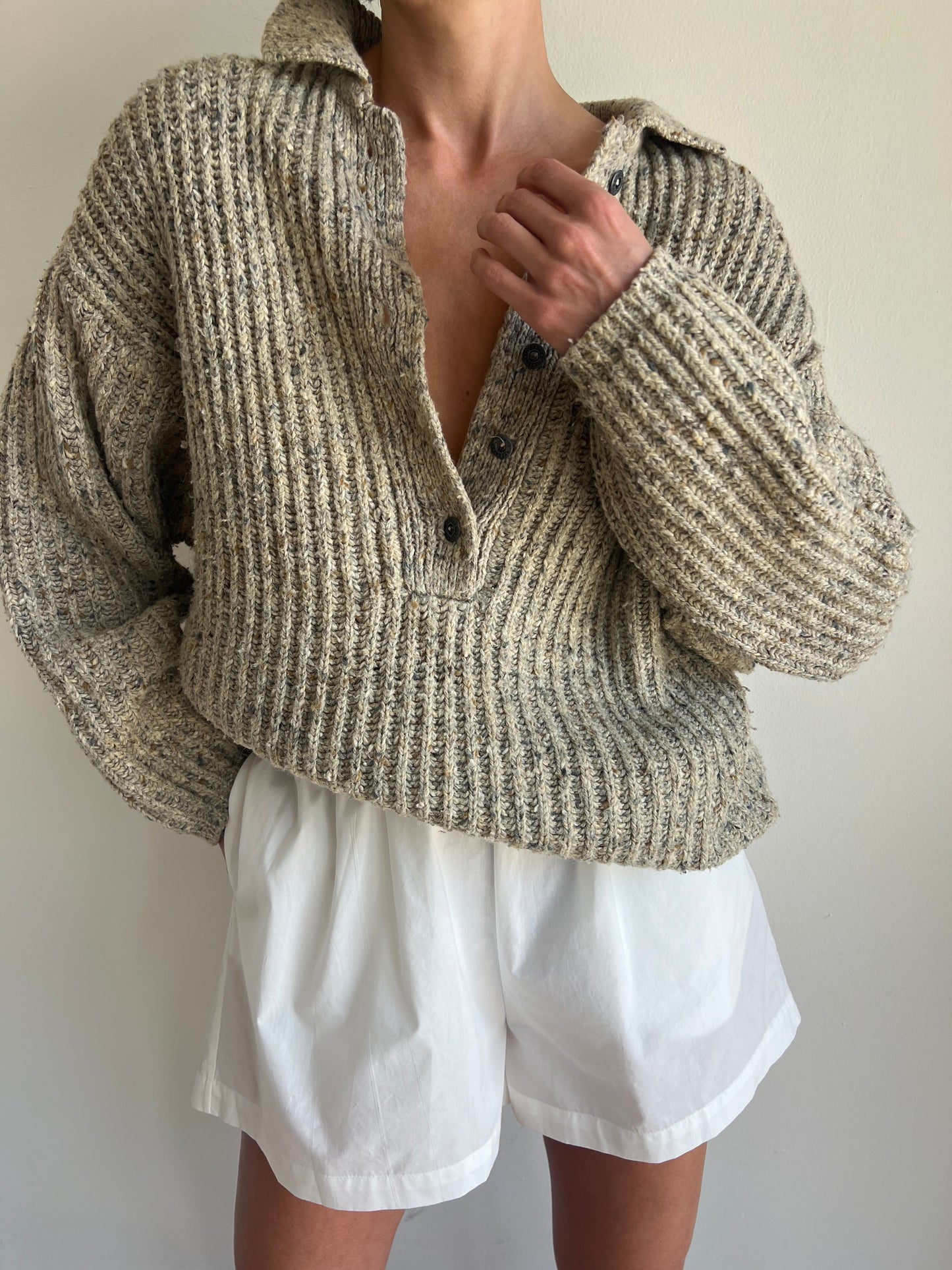 Favorite Vintage Speckled Wool Henley