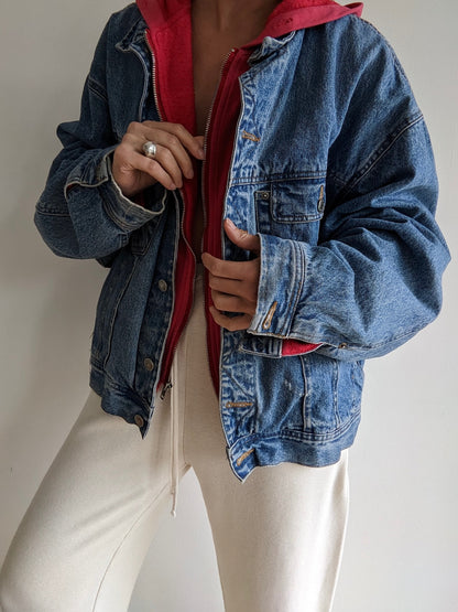 Vintage Gap Sweatshirt-Lined Denim Jacket