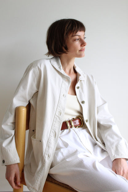Vintage Bone Cotton Chore Coat